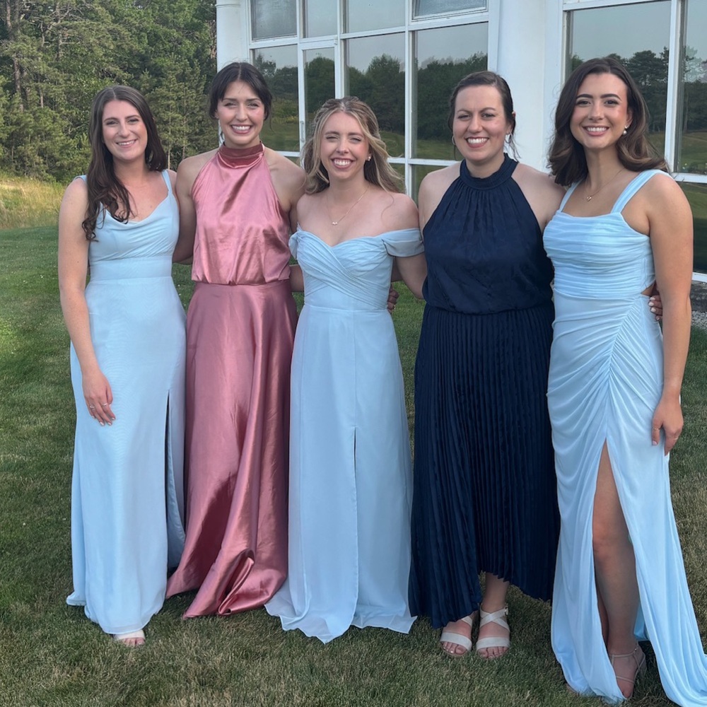 Azazie Joretta chiffon sky blue bridesmaid dress (custom size - close to A2/A4) - Picture 5 of 5
